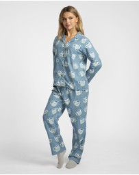 Mitch Dowd - Cuppa Joe Flannel Pyjama Set - Blue