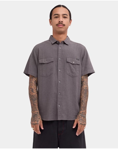 RVCA - Mens Costa Plaid Short Sleeve Shirt
