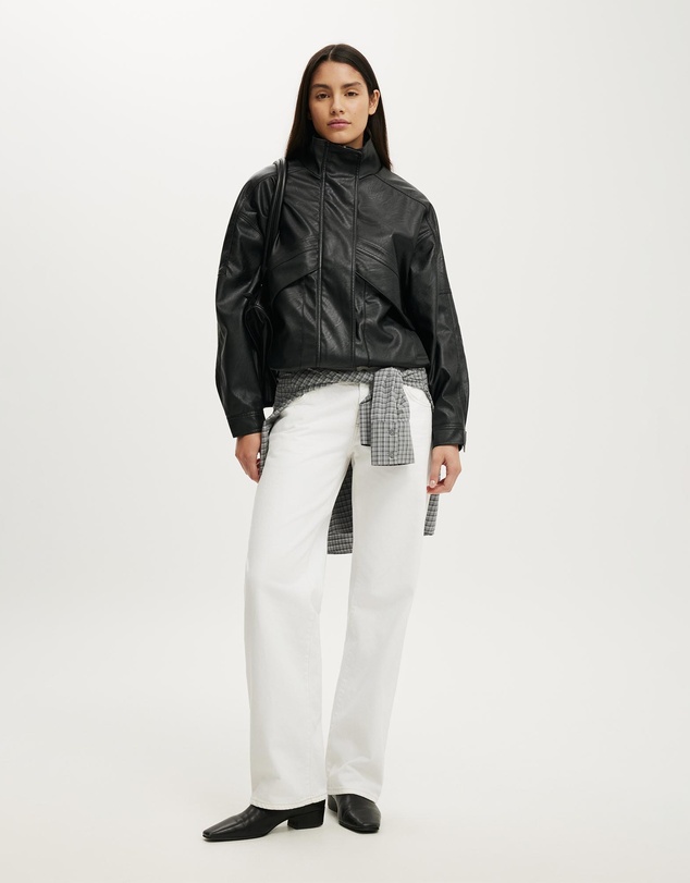Cotton On - Theo Faux Leather Bomber
