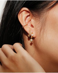 Ania Haie - Ania Haie Gold Sparkling Shield Huggie Hoop Earrings