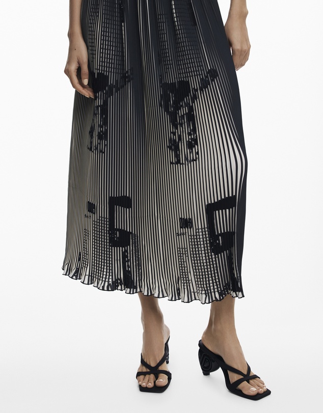 Desigual - Newspaper Texture Midi Skirt