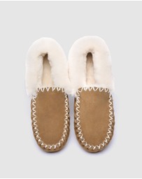 EVERAU - Australian Shepherd Ugg Popo Moccasins Cow Suede Upper Moccasins