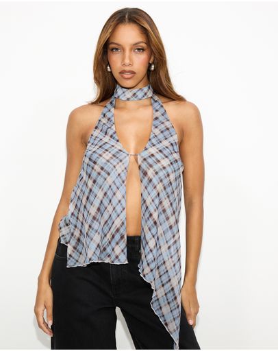 Blue & Brown Check