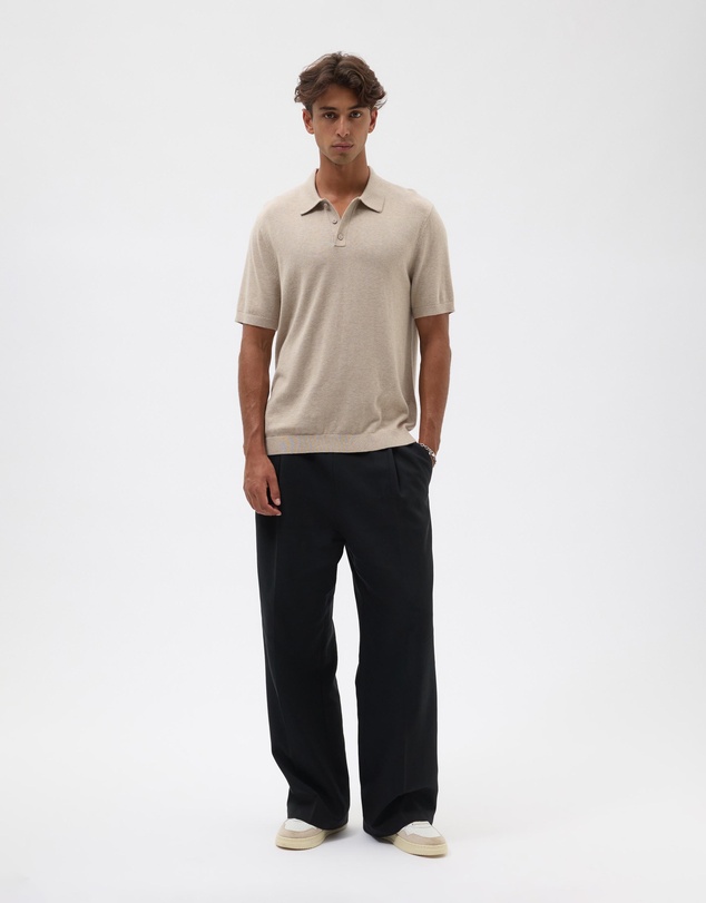 AERE - Silk Blend Smooth Knit Polo