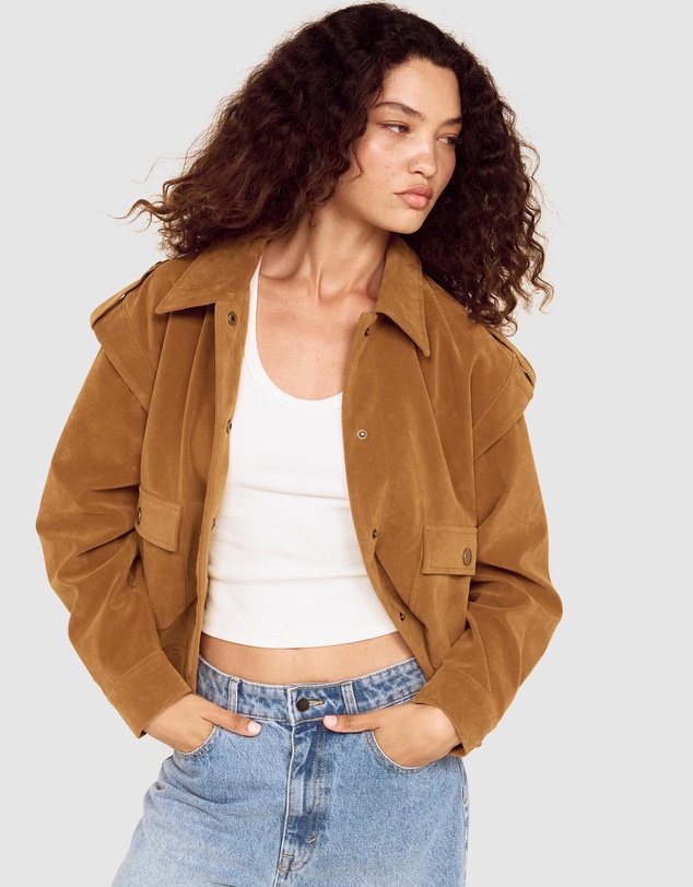 MINKPINK - Faye Faux Suede Jacket