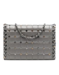 Pre-Loved by Azura Reborn - Pre-Loved Small Lambskin Chocolate Bar CC Piercing Studded Chain Flap