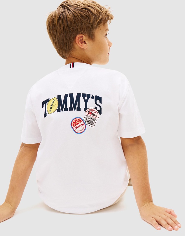 Tommy Hilfiger - Sticker Print Back Graphic Jersey T-Shirt - Teens