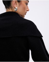 Minima Esenciales - Cyro Merino Wool Cashmere Blend Zip Knit Jumper