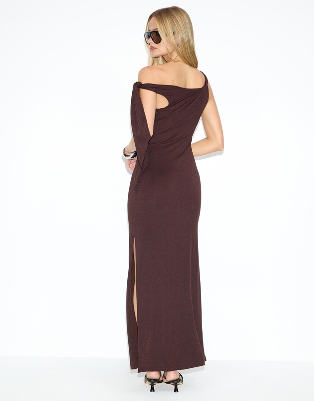 Dazie - Dance Fever Tie Shoulder Jersey Maxi Dress