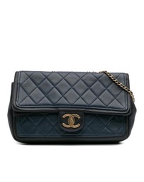 Pre-Loved by Azura Reborn - Pre-Loved Medium Bicolor Calfskin Graphic Flap