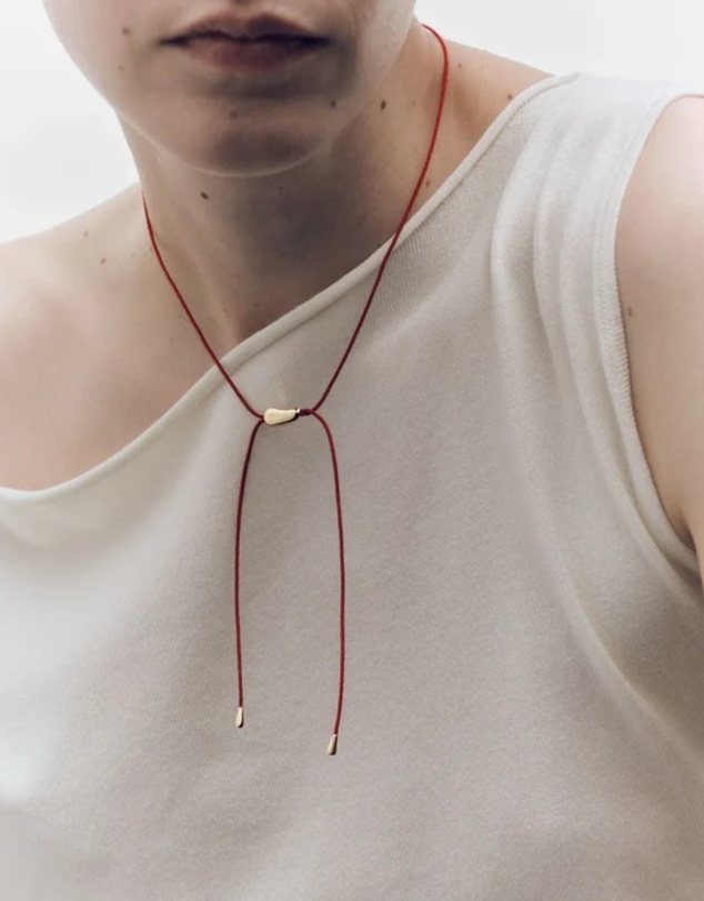 PDPAOLA - Rodeo Red Cord Necklace Gold