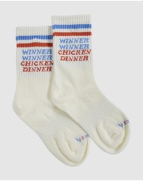 Skwosh - Chicken Dinner Kids Socks in Multi Stripe