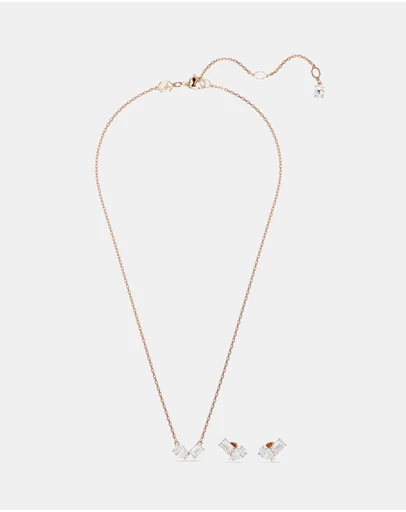 Swarovski - Mesmera Set, Pear Cut, Octagon Cut, White, Rose Gold-Tone Plated