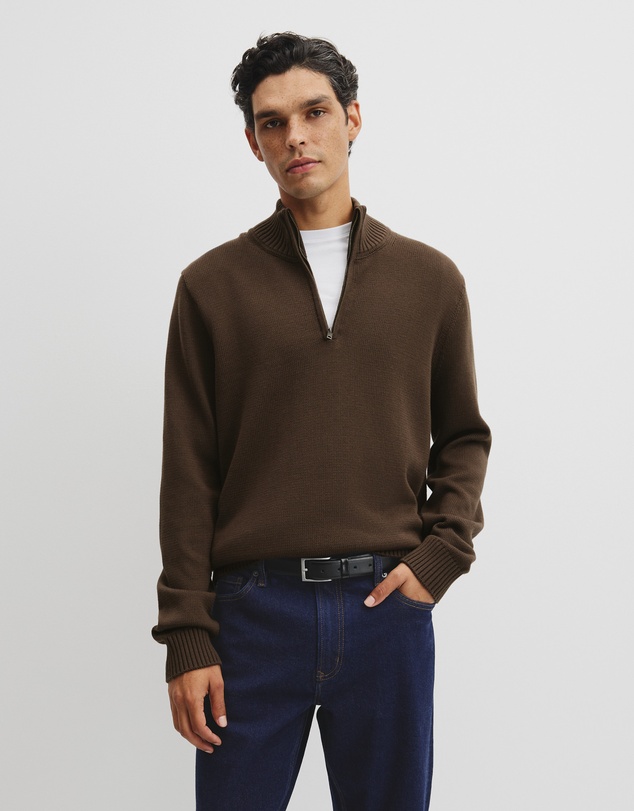 Country Road - Australian Good Earth Cotton Half Zip Knit