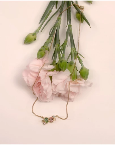 Elli Jewelry - Necklace Crystal 925 Sterling Silver Gold-Plated