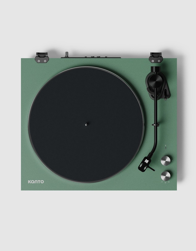 iWorld - Kanto OBI3 Turntable with Bluetooth 5.3, Preamp, and Pitch Control - Matte Green