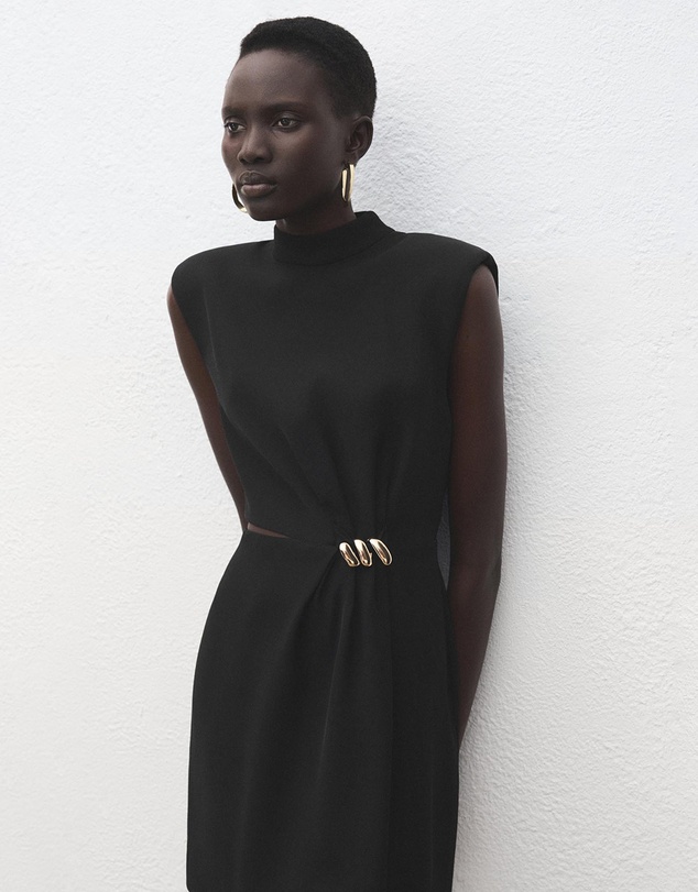 M.N.G - Dress With Metal Embellishment And Cut-Out
