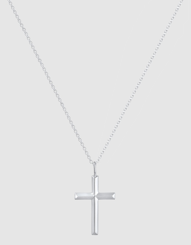 Kuzzoi - ICONIC EXCLUSIVE - Long Necklace with Cross Pendant in 925 Sterling Silver