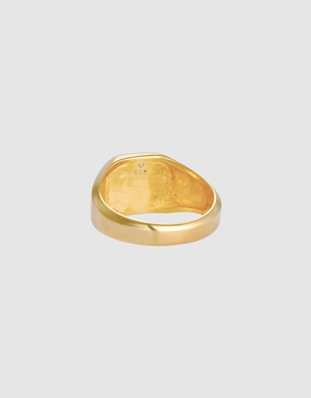 Kuzzoi - ICONIC EXCLUSIVE - Enamel Signet Ring in Gold-Plated 925 Sterling Silver