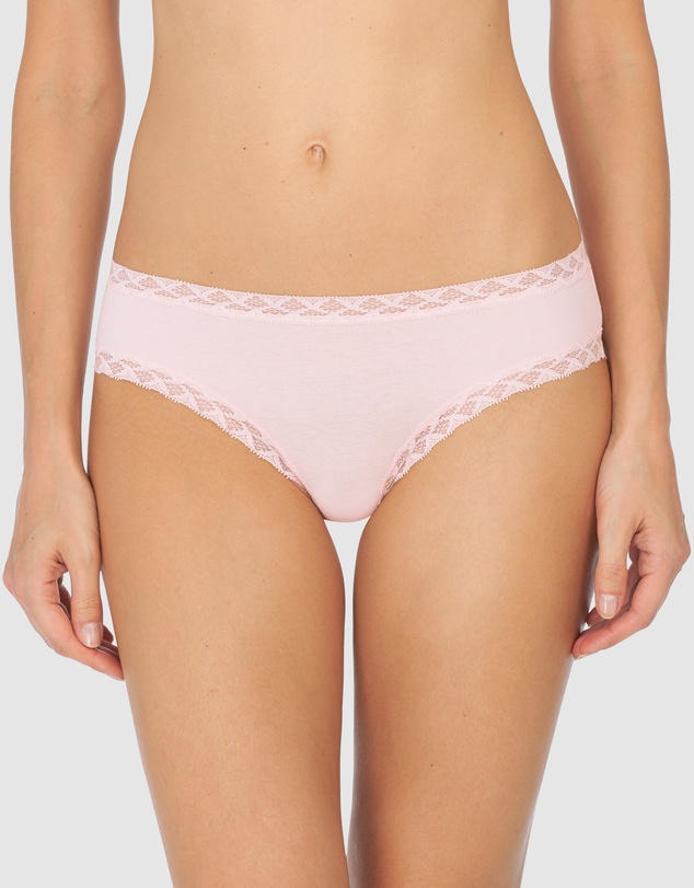 Natori - Bliss Lace Trim Pima Cotton Hipster Girl Brief