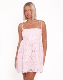 Petal & Pup - Lynne Mini Dress - Pink Broderie