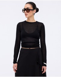 Minima Esenciales - Haze Semi Sheer Knit Top
