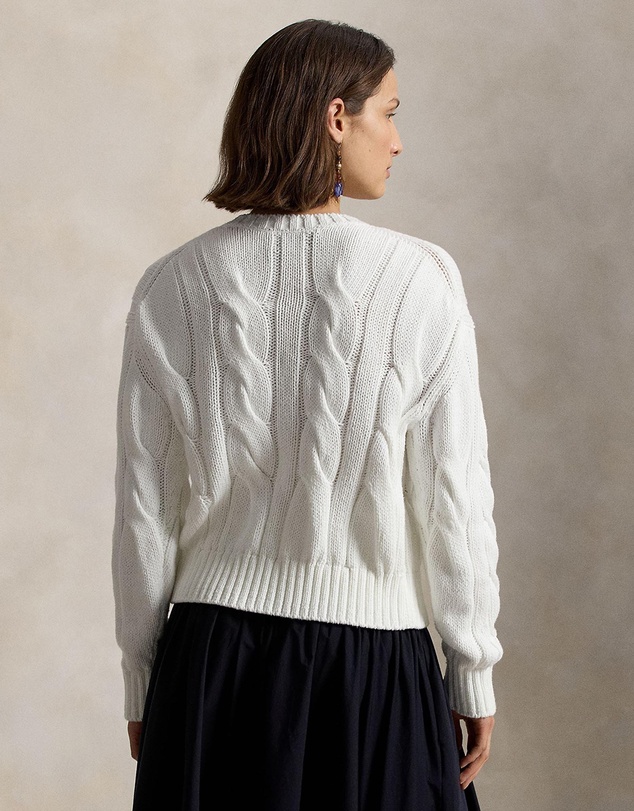 Polo Ralph Lauren - Cable-Knit Cotton Crewneck Cardigan - The ICONIC Exclusive