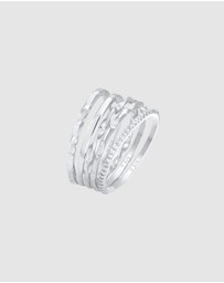 Elli Jewelry - Ring Stacking Set Basic Minimal Filigree Trend in 925 Sterling Silver