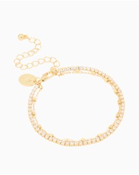 Lovisa - Gold Diamante Cup Chain & Chain Layered Bracelet