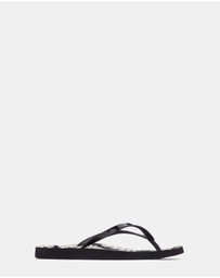 Vionic - Noosa Print Toe Post Sandal - Palm Black