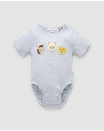Purebaby - Appliqued Bodysuit -Kids-Babies