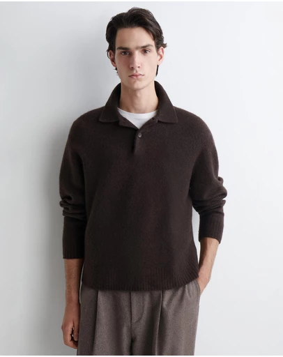 COS - Brushed-Wool Polo Shirt