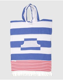 Tolu Australia - Adult Hooded Beach Towel in Sailor Blue – Quick-Dry Swim Poncho for Swimming & Surfing
