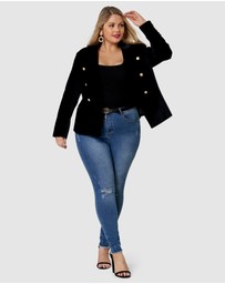 Pink Dusk by Curve Project - Take  A Vow Velvet Blazer