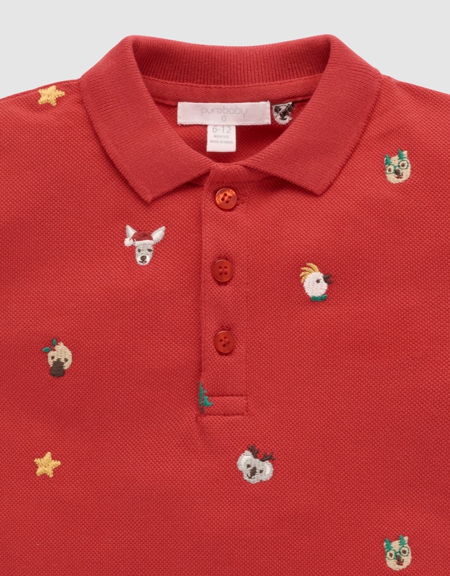 Purebaby - Christmas Polo-Kids-Babies