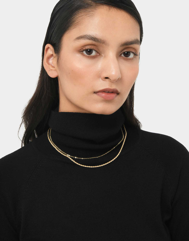 Forcast - Kingsly 16k Gold Plated 2pc Set Necklace