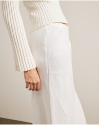 AERE - Linen Bias Cut Midi Skirt