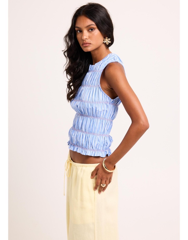 Subtitled - Brooke Contrast Shirred Top