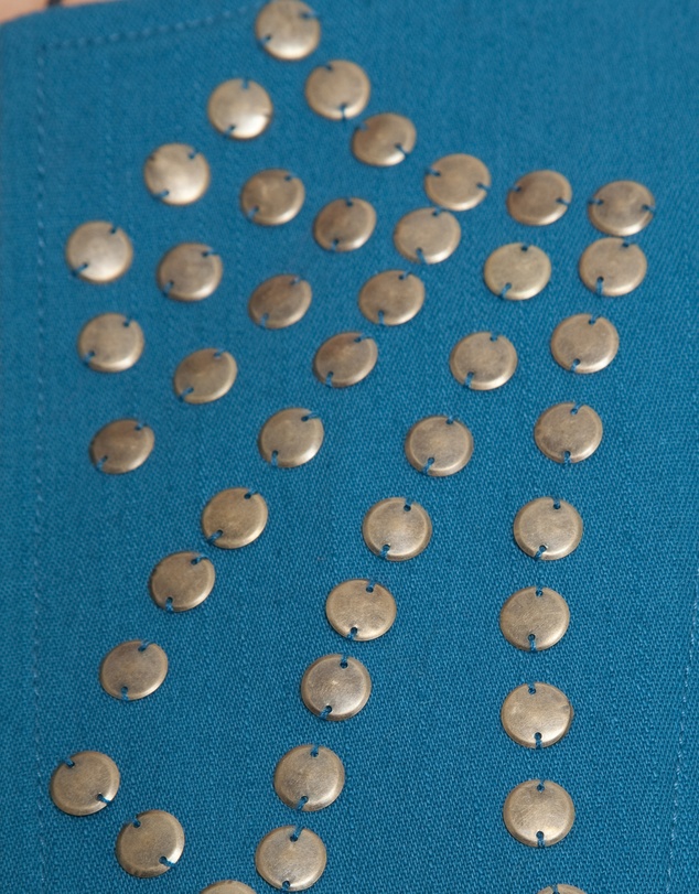 17 Sundays - Metallic Sequin Trim Denim Jacket