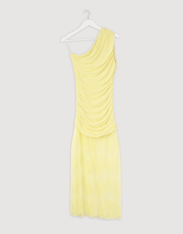 Revibe - Repaired Shona Joy Martine Lace Gathered Maxi Dress - AU 10