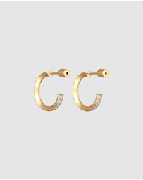 Elli Jewelry - Earrings Stud Hoop Zirconia 925 Sterling Silver