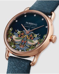 August Berg - Morris & Co 26mm Indigo Strawberry Thief Watch
