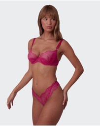 Bras N Things - Vamp Be Mine High Leg Brazilian Knicker - Dark Pink