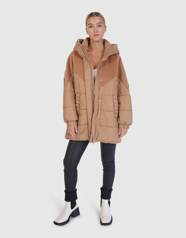 Belle & Bloom - Say It Again Quilted Jacket - Camel