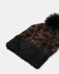 Morgan & Taylor - Hazel Leopard Beanie in Brown
