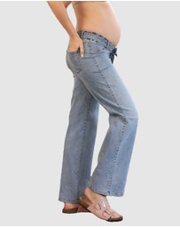 Angel Maternity - Under the Bump Wide Leg Maternity Denim Jeans