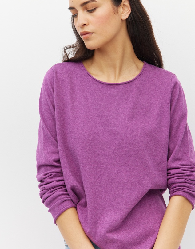 JH Lounge - JHL Crew L/S T (Fine Cotton Cashmere) Iris Marle