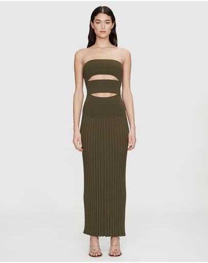 Christopher Esber - Slashed Knit Sunray Strapless Dress