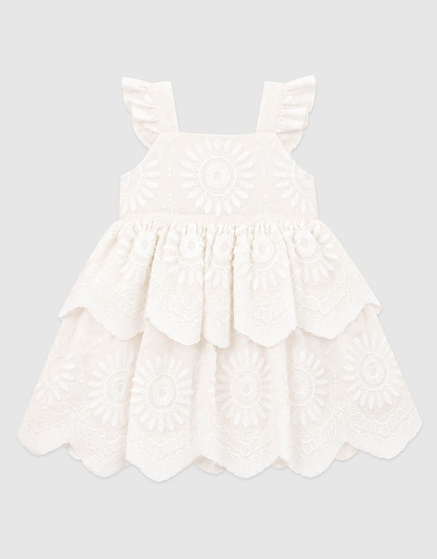 Bebe by Minihaha - Tiered Broidery Dress 3-7Y
