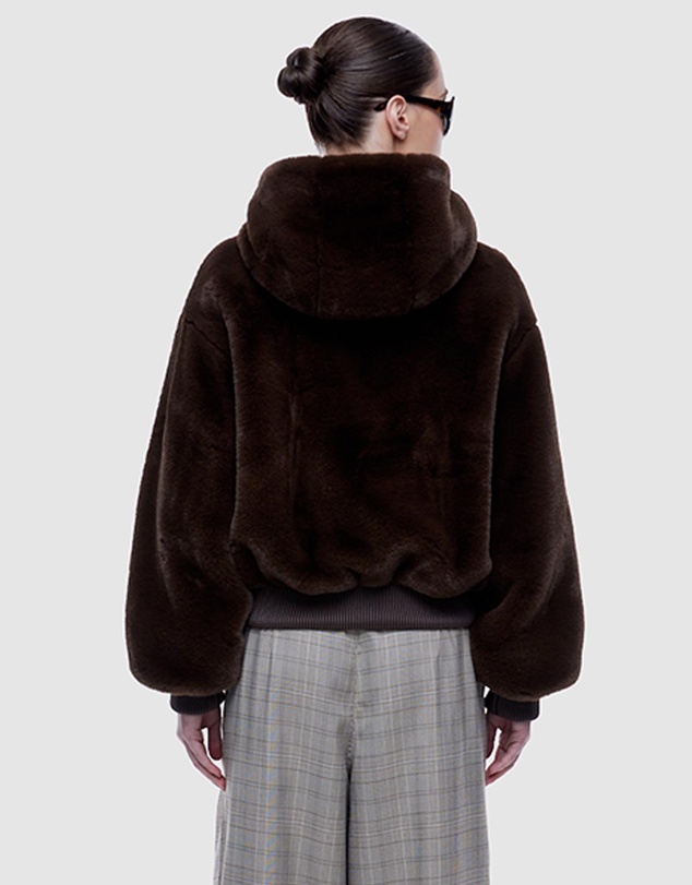 ENA PELLY - Faux Fur Zip Thru Hoodie